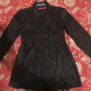 Black Elle Ruffled Blouse Women XL